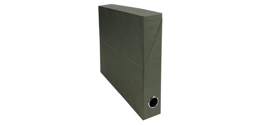 Scatola per progetti economica dorso 50mm cartoncino rivestito - 25,5x34cm - Verde scuro