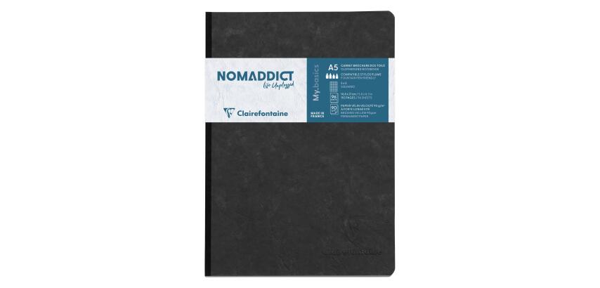 Carnet broché AGE BAG, A5, quadrillé, noir