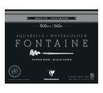 Fontaine Noir bloc collé 1 côté 12F 20,3x25,4cm 300g grain fin