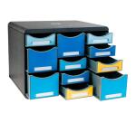 Schubladenbox STORE BOX MULTI, 11 offene Schubladen, Bee Blue - Farben sortiert
