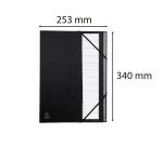 Clasificador Exacompta tapa dura Ordonator numerico lomo extensible 12 compartimentos 1 a 12 - Negro
