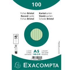 Pk100 Exa Rec Card 14.8x21cm Lined