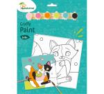 Graffy Paint, Chat 20x20 cm - Vert
