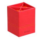 Pot à crayons, en similicuir, coquelicot