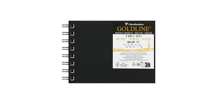 Goldline carnet spiralé 50F A6 140g paysage - Blanc