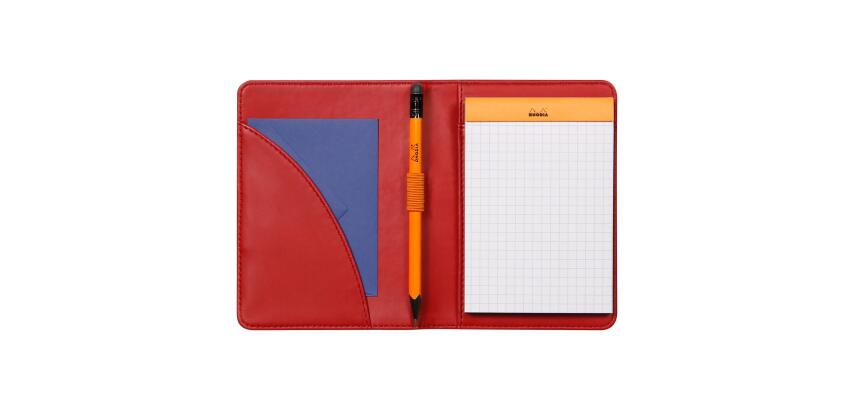 Rhodiarama livret porte-bloc N°12 pour bloc ou carnet format B7 - Coquelicot
