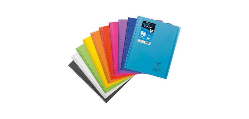 Cahier dessin/croquis Koverbook reliure intégrale enveloppante A4+ 100 pages papier blanc 125 g couverture polypropylène transparent - Assortis