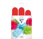 PAPIER DE SOIE, Set de 3 pompons à suspendre Ø30x1 et Ø40x2 - Rouge