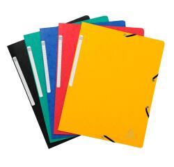 Elasticated folder without flap 400gsm hard glazed mottled premium pressboard- A4 size - Assorted colours