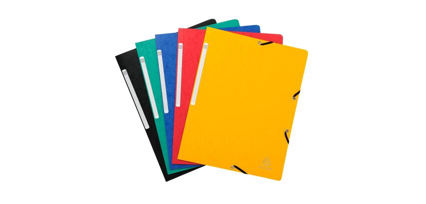 Elasticated folder without flap 400gsm hard glazed mottled premium pressboard- A4 size - Assorted colours