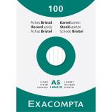 Étui de 100 fiches - bristol ligné non perforé 148x210mm - Blanc