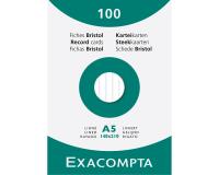 Étui de 100 fiches - bristol ligné non perforé 148x210mm - Blanc