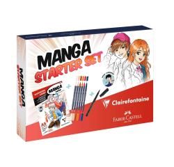 Coffret Starter Set Manga bloc Manga Paper Layout Clairefontaine A5 et Feutres Goldfaber Sketch Faber-Castell