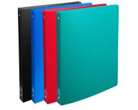 Classeur 4 anneaux plastifié Exacompta A4 - Dos 2 cm couleurs assorties opaque