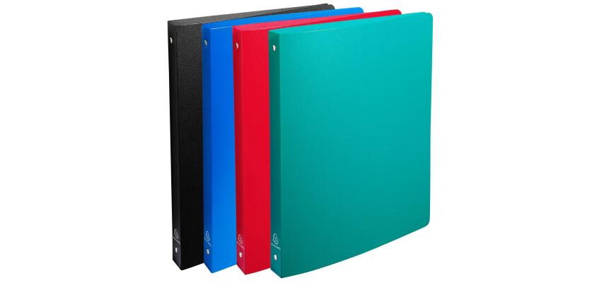 Classeur 4 anneaux plastifié Exacompta A4 - Dos 2 cm couleurs assorties opaque
