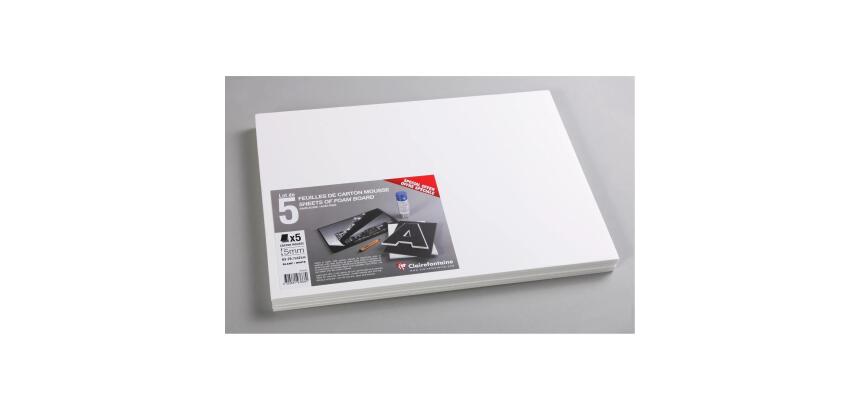 Carton mousse, 297 x 420 mm (A3), 5 mm, blanc