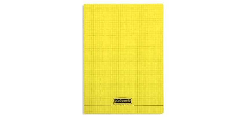 Cahier piqué 8000 POLYPRO A4 96 pages petits carreaux 90 g - Jaune