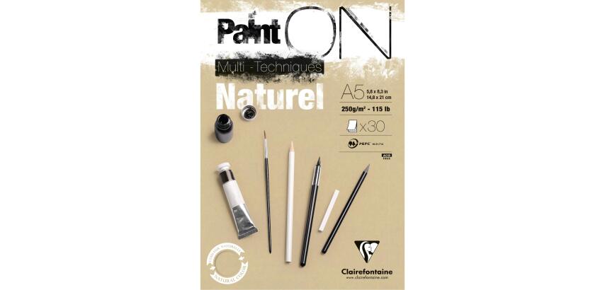 Paint'ON Naturel bloc collé 30F A5 250g