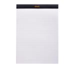 Bloc agrafé Rhodia N°18 21x29,7 cm 80 feuillets ligné avec marge 80g - Noir