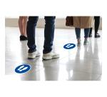 Non-slip adhesive PVC panel Stand here 20 cm - Blue
