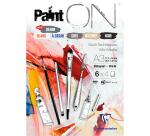 Paint'ON n°6 bloc collé 24F A3 250g assorti 6x4F - Assortiment