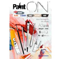 PaintON blok 24 blad 250g geassorteerde kleuren 6x4 blad n°6 A3