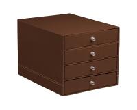 Rhodiarama trieur 4 tiroirs simili cuir italien 24,8x32,7x22,8 cm - Bronze