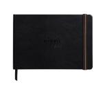 Rhodia Touch - Carb'on Book - brochure rembordé rigide A5 paysage 112p uni papier Carb'on NOIR 120g - Noir