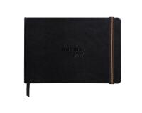 Rhodia Touch - Carb'on Book - brochure rembordé rigide A5 paysage 112p uni papier Carb'on NOIR 120g - Noir