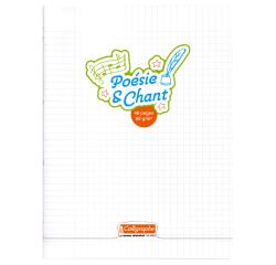 Cahier Poésie et Chant piqué 8000 POLYPRO 24x32 cm 48 pages grands carreaux + uni 90 g - Incolore