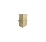 Lot de 2 boîtes rectangles 25x20x20/23,5x18,5x19,5cm - Kraft