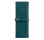 Kleines Rollmäppchen aus Leder für Schreibgeräte, 149x200 mm - Vert émeraude