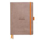 Rhodiarama Goalbook A5 mit flexiblem Einband, 120 Blatt elfenbein 90g, kariert - Taupe
