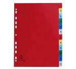 Intercalaires imprimés numériques polypropylène 12/100e - 12 positions - A4 - Assorties vives