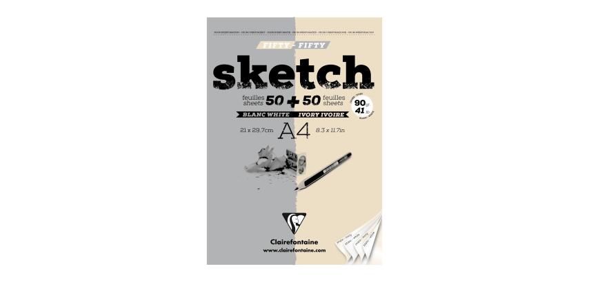 Sketch bloc collé 100F A4 90g