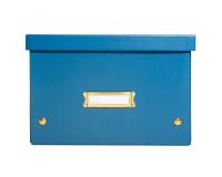 Boîte de rangement à plat carton 27x36x19cm Néo Déco - Bleu de France