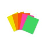 PAPIER AFFICHE FLUO, Paquet de 100 feuilles 90g/m2 au format 29,7x42cm - Assortiment