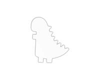 Weißes Pappmaché, Silhouette, Dinosaurier, 2,5x17,5x20,5 cm - Weiß