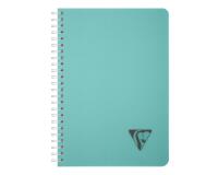 Carnet reliure intégrale Linicolor ESSENCE A5 180 pages petits carreaux couverture plastique polypropyène rainuré - Bleu lagon