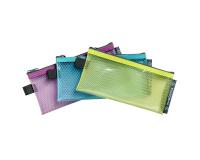 Pochette à fermeture éclaire en plastique souple Pop'N Co - Couleurs assorties