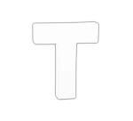 Small Letter 'T' 12cm - White