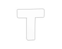 Petite lettre T 12cm - Blanc