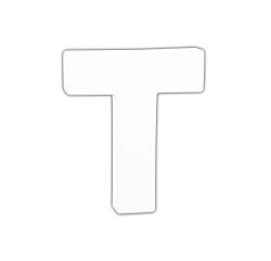 Petite lettre T 12cm - Blanc