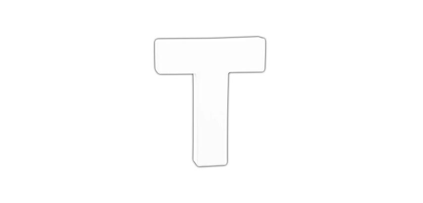 Petite lettre T 12cm - Blanc