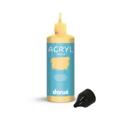 Darwi Flacon de 80 ml de Peinture Acrylique Universelle Nacrée - Jaune or