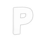 Small Letter 'P' 12cm - White