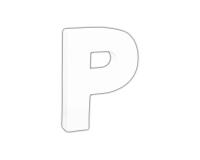 Petite lettre P 12cm - Blanc