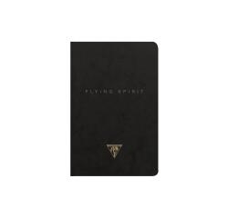 Flying Spirit textile notebook 9x14cm 96 lined pages assorted designs ivory paper 90g - Black
