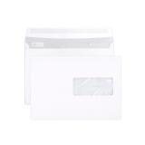 Boite de 500 Enveloppes Blanches C5-162x229mm - Auto-Adhésives - 90g/m2 - Fenêtre Papier Cristal 45x100 (position 62/20) - Blanc