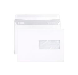 Enveloppe Clairefontaine 90 g/m² blanche à fenêtre papier cristal avec bande de protection - Boite de 500